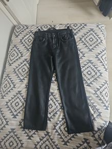 Zara Black Coated Jeans