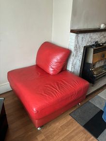 Red Square leather seat