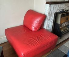 Red Square leather seat
