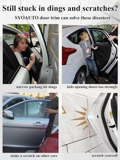 NEW SALE | Car Door Edge Protector Black 13Ft(4M) No Glue Car Door Edge Guard Rubber U Shape Car Trim Door Protectors Edge Guards for Most Car