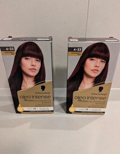 2 X Schwarzkopf oleo intense hair dye - Burgundy red