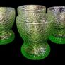 Vintage Harrods Green Textured Glass Bowls/Glasses Image 7