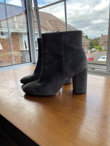 Clarks grey suede ankle boots
