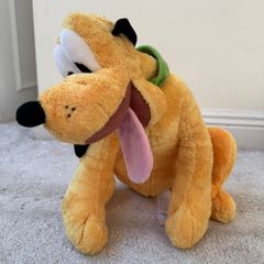 Disney Pluto Plush Doll Stuffed Animal Toy Official Store approx. 45 cm. his neck is too loose Tag is damaged Please see pictures