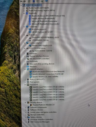 HP ProDesk 600 G4 SFF (i5 8th Gen) and power cable