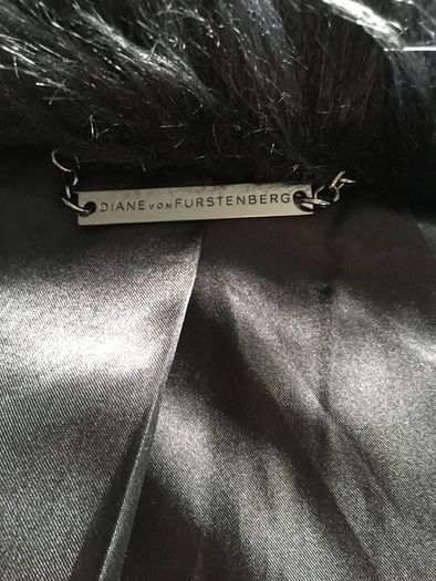 Diane von Furstennerg faux fur coat, new, size M