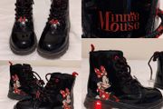 Disney Minnie Mouse Black Patent Boots With Flashing Lights