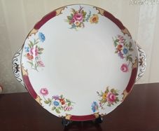 Rare Cake Plate "Maroon Princess" by Shelley