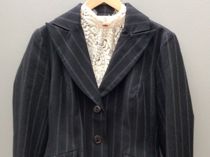 Vintage John Rocha Couture Designer Skirt Suit Dark Brown Size 10