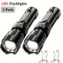 2pcs  ANYICE Rechargeable LED Flashlight  - Telescopic Zoom, Lithium Battery, Image 8