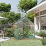 Garden Walk-in Polycarbonate Greenhouse with Raised Garden Bed, Temperature Controlled Window, Aluminium Frame & Foundation, 6 x 8ft Image 8
