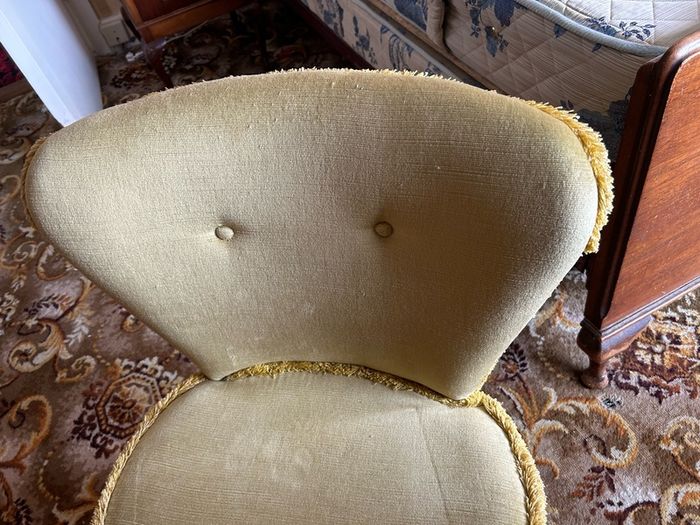 Mid century gold colour boudoir or cocktail chair