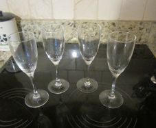 Set of 4 champagne  G.H MARTEL.& C flutes