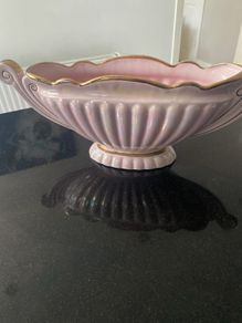 Large Sadler art Deco style  "Majestic" Pink Lustre Ware Gondola Mantle Vase