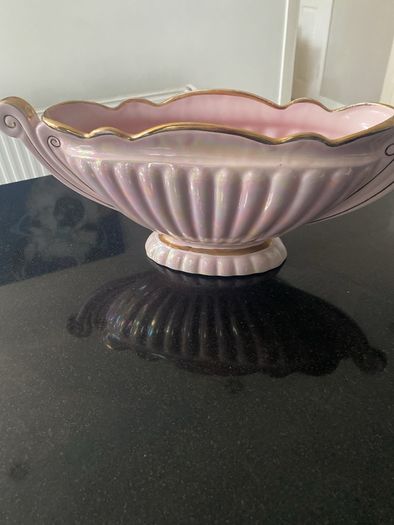 Large Sadler art Deco style  "Majestic" Pink Lustre Ware Gondola Mantle Vase