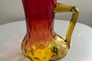 Victorian Amberina Art Glass Pitcher Jug.  Hand Blown c.1885 to 1900