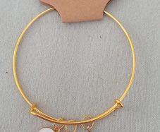 gold retractable charm bracelet