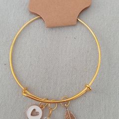 gold retractable charm bracelet