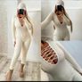 Beige shaping jumpsuit, striped Image 4