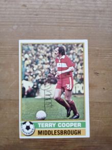 Terry Cooper Middlesbrough Autograph Topps 1977 Trade Card