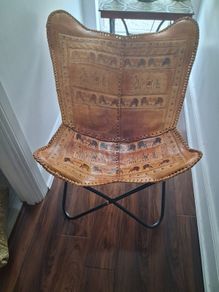 Unique leather butterfly chair