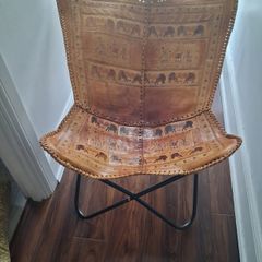 Unique leather butterfly chair