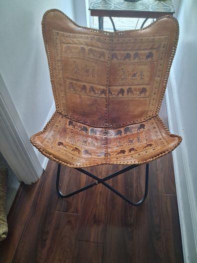Unique leather butterfly chair