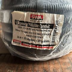 SWA Economy Flexible Conduit 20mm - 10m pack with fittings