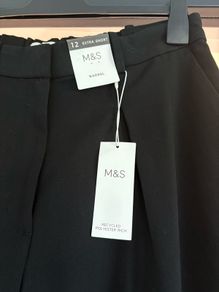 M&S barrel leg trousers Size 12 extra short BNWT