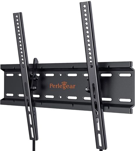 TV Wall Bracket for Most 26-60 Inch TVs, Sturdy Tilt TV Bracket with VESA 75x75-400x400mm, 55 Inch Slim TV Wall Mount with Safe Pull Strings, Up to 52kg, Black (FREE POSTAGE)