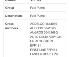 Toyota fuel pump