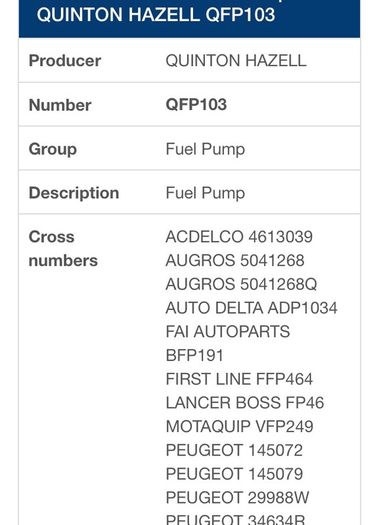 Toyota fuel pump