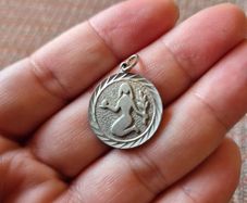 Vintage Virgo Zodiac Pendant