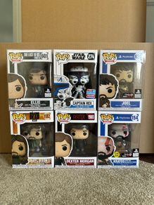 Funko Pop! Bundle x6: Dexter | Joel | Ellie | Captain Rex | Kratos | Daryl Dixon