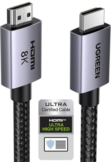 HDMI 2.1 Cable Certified 10K 8K 4K 1440P@240/165/120Hz eARC HDR Dolby Vision Atmos HDCP 2.3 48Gbps Ultra High Speed Compatible with PS5 Xbox Series X/S Laptop TV Soundbar Game Monitor PC(1M)