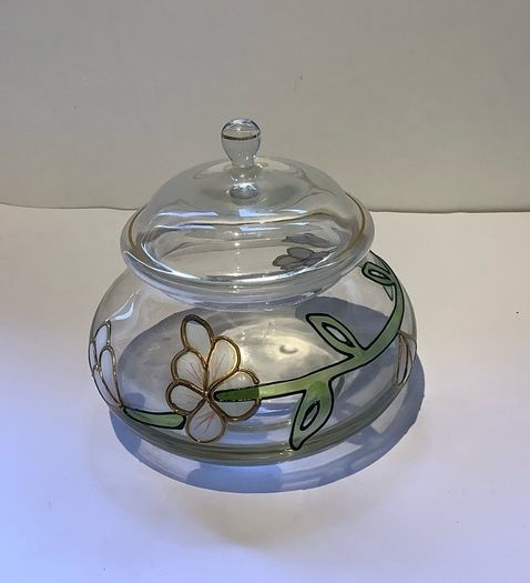 Vintage Paul Nagel Tiffany Style Glass Lidded Jar