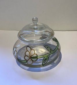 Vintage Paul Nagel Tiffany Style Glass Lidded Jar