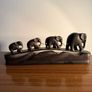 Vintage African Hand Carved Elephant Parade Image 2