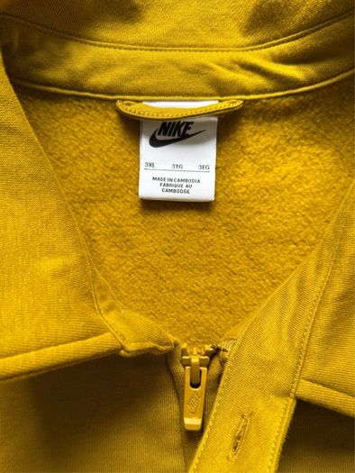 Nike Harrington Jacket Full Zip Mustard Yellow Fleece 3XL
