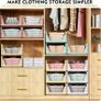 5 Pack Wardrobe Storage Organiser, Stackable & Foldable Closet Organisers for Bedroom Bathroom Laundry Room Wardrobe Storage, Space-Saving Clothes Storage Drawer Organiser Basket, White Image 3