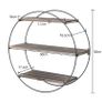 BRAND NEW 3 Tier Floating Wall Mounted Rustic Industrial Wood Metal Shelves Image 4