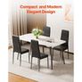 Modern Dining Room Accent Chairs Set of 6, Upholstered Leather Side Chair for Dining Tables, Space-Saving Kitchen Table Chair with Thick Cushions and Metal Legs, Black Image 5