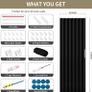 Blackout Accordion Style Magnetic Door Curtain Sets Included Tracks for Closet Pleated Folding Doorway Curtain Accordion Door Interior Room Divider Bedroom Bathroom Image 2
