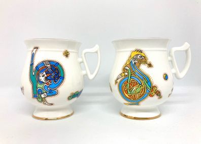 2 Vintage Celtic Design Mugs