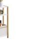 Narrow Side Table, 3-Tier Slim End Table with Fabric Basket, Modern Sofa Table for Narrow and Small Spaces, with Gold Metal Frame, White Image 4