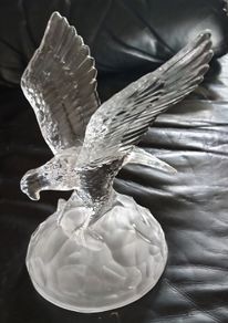 Large Heavy Vintage Glass Eagle