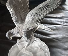 Large Heavy Vintage Glass Eagle