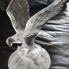 Large Heavy Vintage Glass Eagle