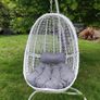 Hanging Egg Chair Rattan Style Cushion & Metal Image 3