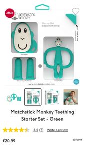 Matchstick Monkey Teething Set - Green